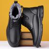 Men's Lightweight Comfortable Cold Warm Padded Snow Boots Non-slip Wear Outdoor Leisure Sports Cotton Boots Leather Shoes