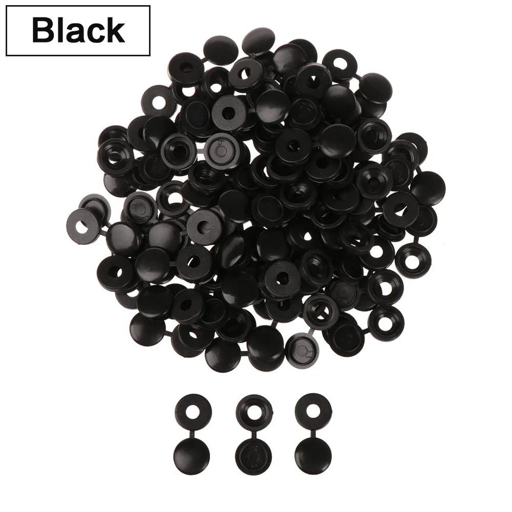 

STONEGO 50PCS Screw Cover Cap Plastic One-piece Screw Cap Cover Nail Nuts Bolts Decorative Cover Screw Folding Ugly Covers чёрный