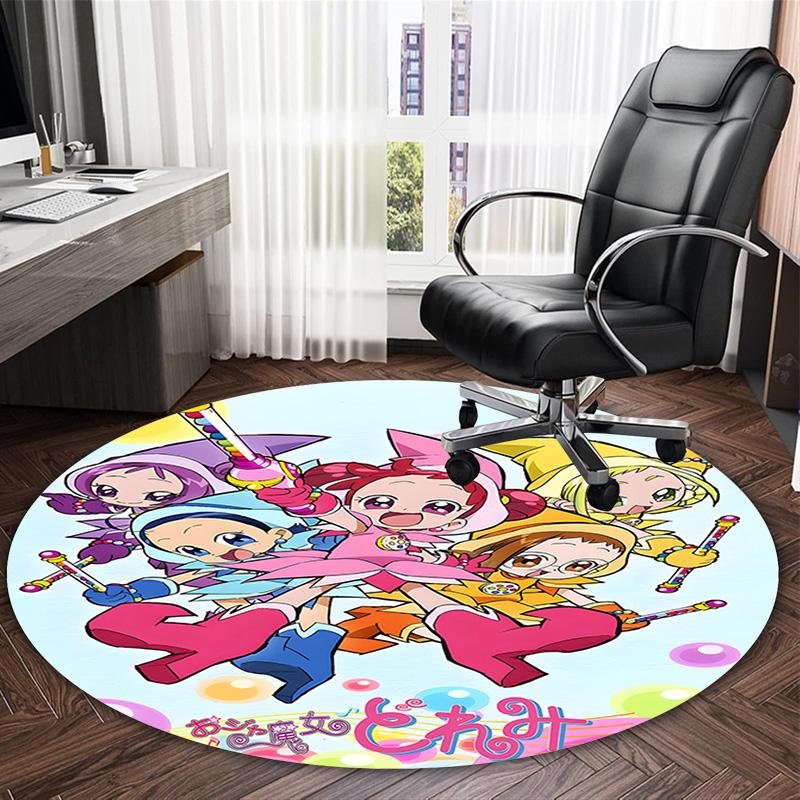 1pc DoReMi2 Print Round Carpet Chair Round Carpet Suitable for Bedroom Living Room Home Decorative Carpet