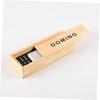 Kisangel 2 Sets Black Wooden Dominoes with Storage Box, Kids Educational Toys for Creativity, Table Game