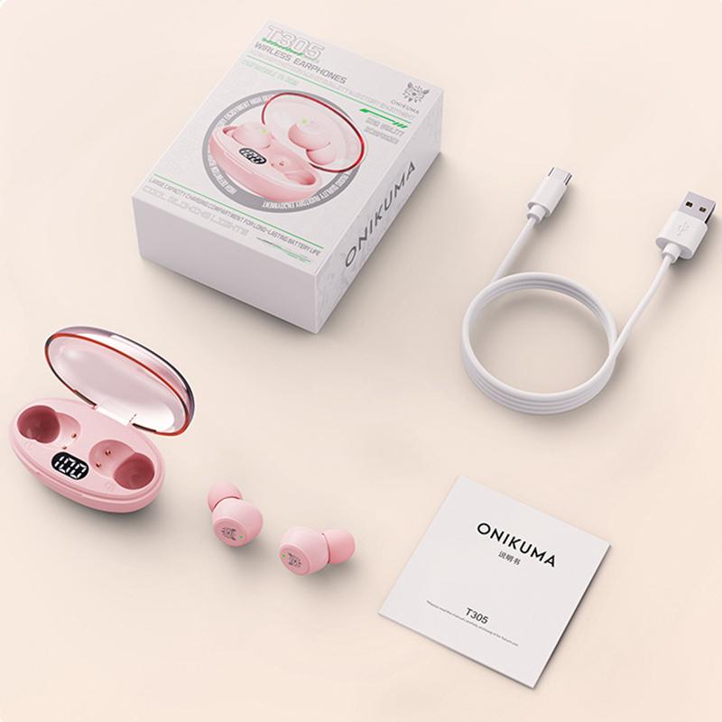 ONIKUMA Bezdrátová sluchátka Sluchátka do uší s digitálním displejem s mikrofonem HD Headset s potlačením hluku Vodotěsná sluchátka pro iphone Xiaomi Huawei