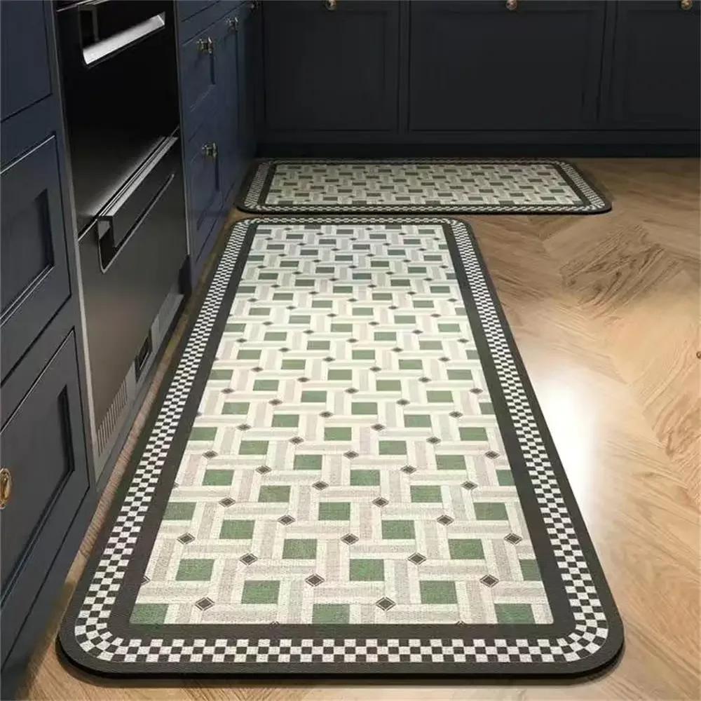 1/2pcs Kitchen Floor Mat, Anti-Slip And Easy To Maintain, Home Decoration, Entrance Porch Carpet, Living Room Floor Mat
