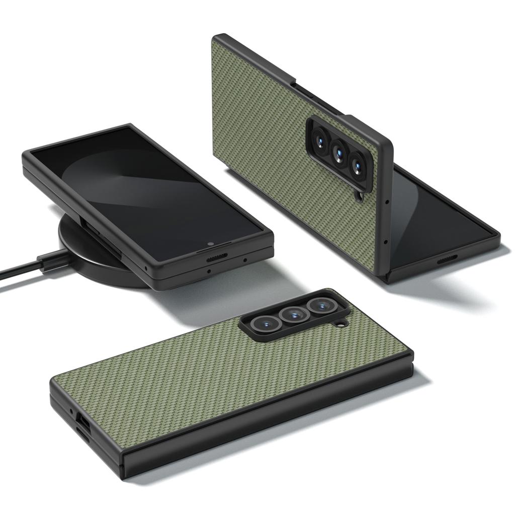 For Samsung Galaxy Z Fold Special Case Carbon Fiber Texture PU+PC Phone Cover