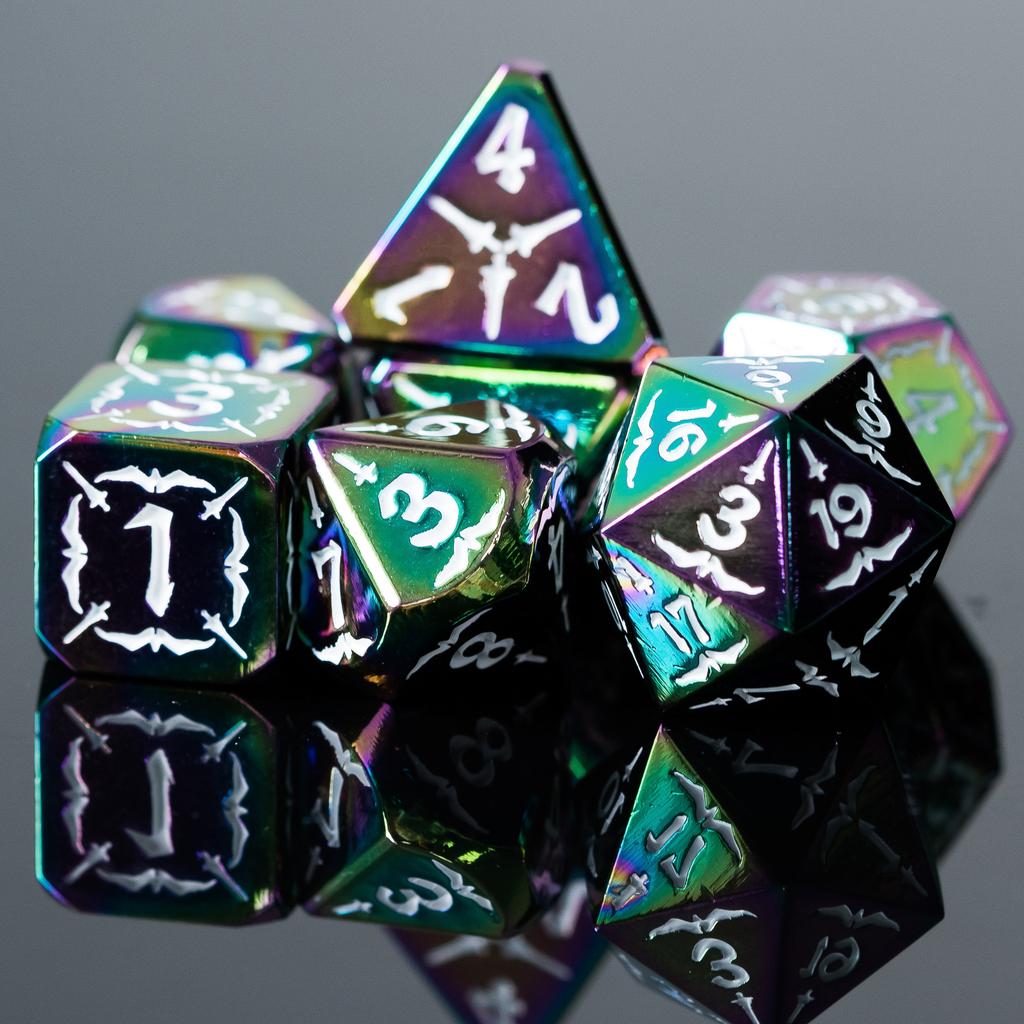 Cusdie Eagle Metal D&D Dice Dungeons and Dragon 7Pcs D4-D20 Polyhedral Dice Set for Pathfinder Role Playing Game Board Games