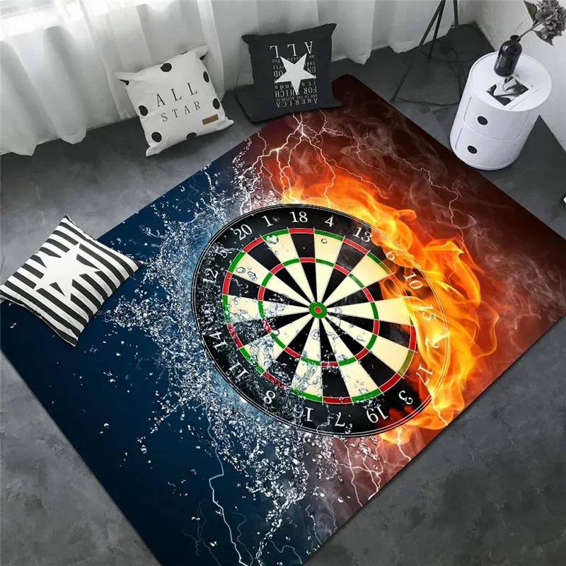 Sport Carpet Dart Board Arrow Floor Mat Dart Target Print Rugs Living Room Game Room Bedroom Rug Non-slip Door Mat Home Decor
