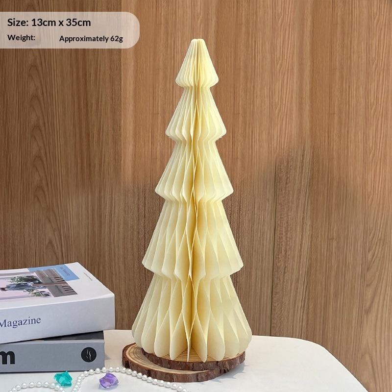 Large Xmas Tree Decoration; 3D Folding Paper Honeycomb Ball for Desktop & Hanging Christmas Ornament Navidad Decoraciones.