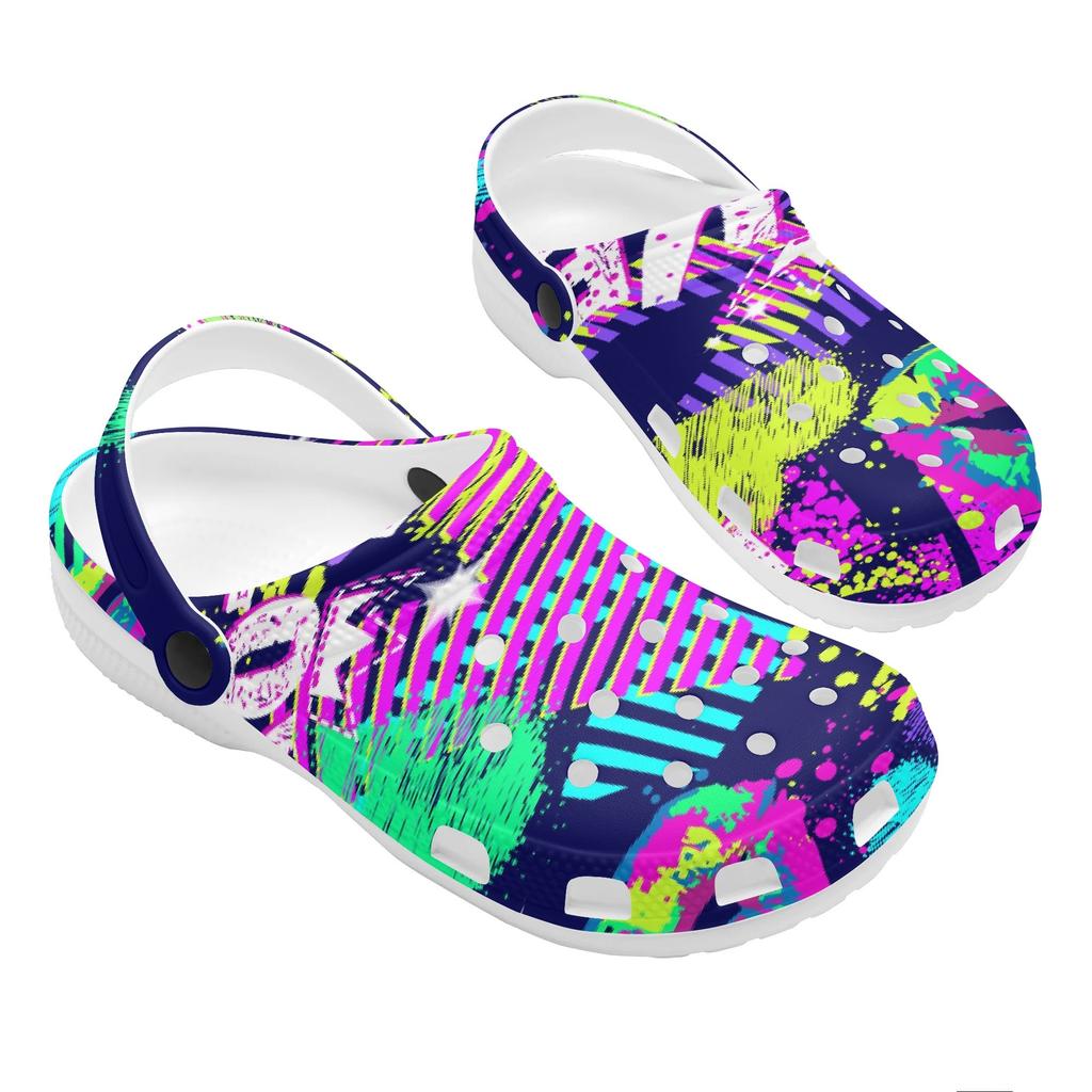 Printed EVA Garden Clogs Women Men Breathable Lightweight Slip On Shoes Beach Pool Bathroom Home Daily Sandals Casual Walking