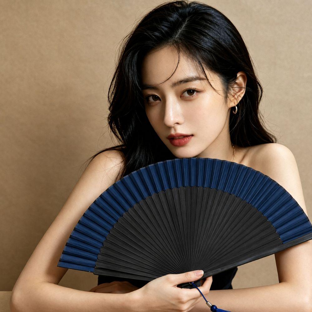 Japanese Style Folding Hand Fan Cotton Linen Cloth New Chinese Style Fan Perform Props