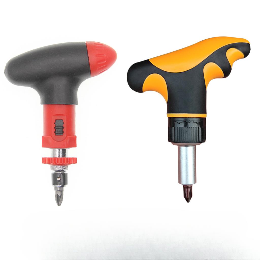 1PC Umbrella Handle Ratchet Screwdriver Tool Set T-shaped Screwdriver One-word Cross Inner Hexagonal Plum Blossom Combination Home Maintenance