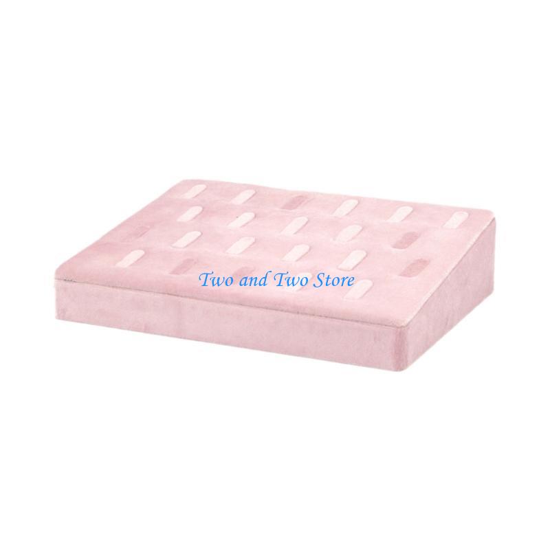 HX6F Jewelry Stand Velvets Fabric Material Jewelry Display Tray for Rings Earrings