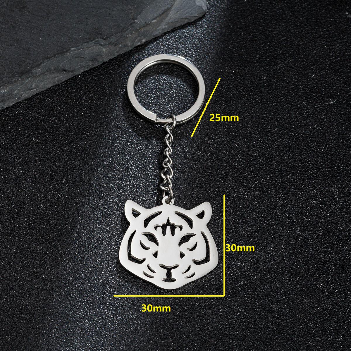 Animal Pendant Stainless Steel Keychain - Octopus, Snake, Koala, Tiger, Lizard Design