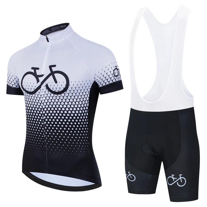 Mens Cycling Jersey Bib Shorts Set Breathable Quick-Dry Performance Wear Mountain Bike Ride