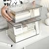 1pcs Large Capacity with Lid Cosmetic Organizer Box Transparent Office Supplies Book Document Storage Box Desktop Storage Box
