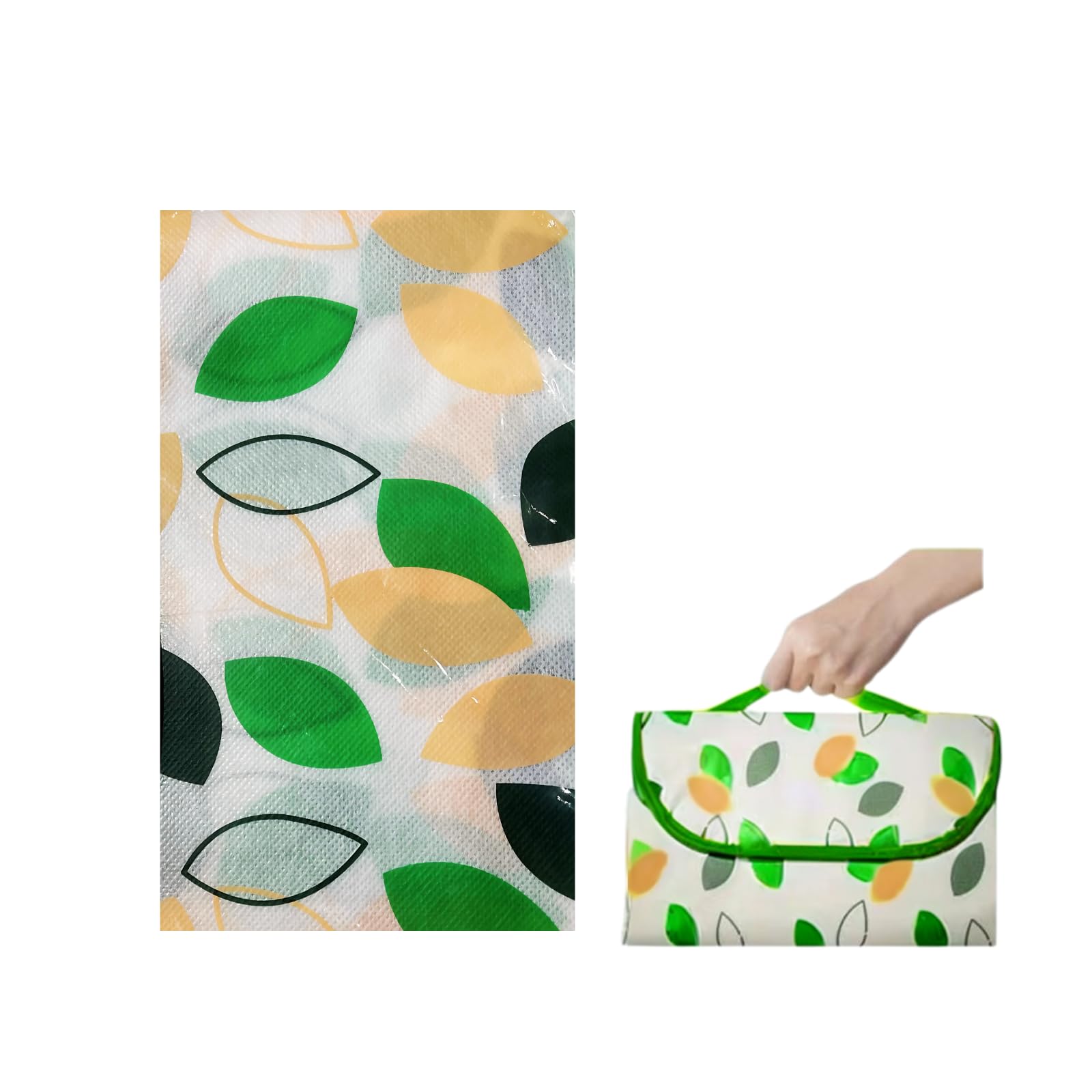 

Sunny Glow Picnic for Easy to Stylish Sheet, Large, 3-6 People, Waterproof, Foldable, Lightweight, Compact, Carry, (Leaves)