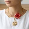 Spiral Flower Collarbone Chain Multi Layered Zinc Zinc Alloy Neck Unique Iris Flower Necklace Gift