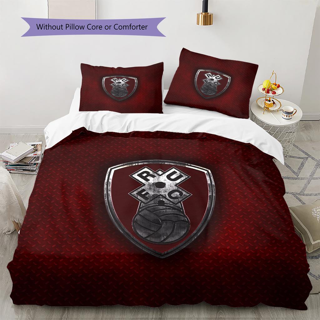Rotherham United F.C.  Pattern Bedding Quilt Set  Home Decoration  Gift (1 * duvet cover + 2 * pillowcase  without core)