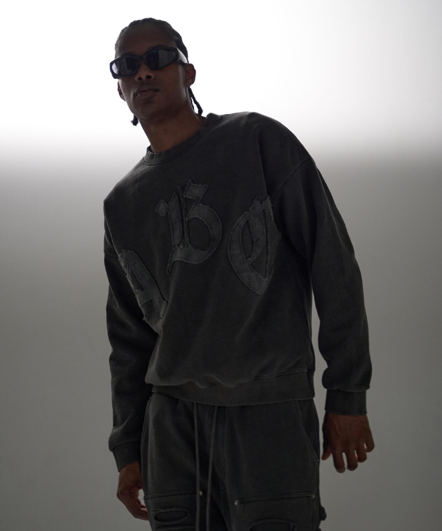 Внимание Ряд Abc Аппликация Пигмент Оверсайз Свитшот (Темно-серый) Dark Gray / Size 1 (M)