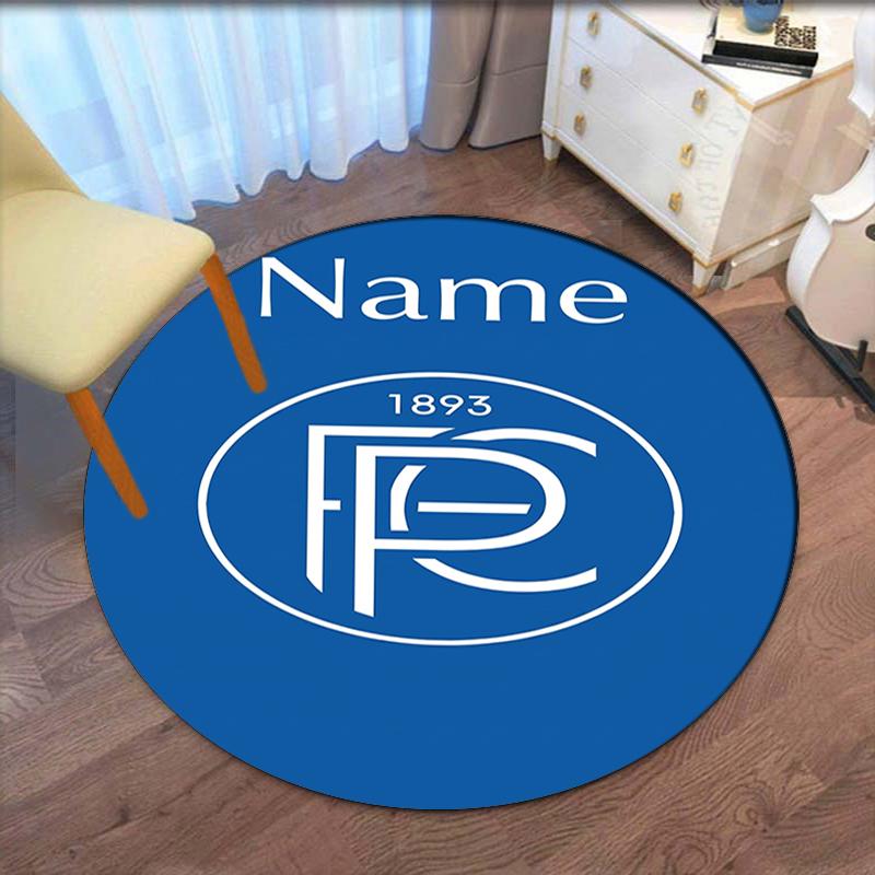 Custom Name FC Porto Printed Round Rug Carpet Chair Rug Area Rug Entryway Doormats,for Office Chair Living Room Bedroom Kitchen Room.