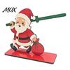 Festive Kitchen Roll Stand Christmas Wooden Napkin Holder, Santa Snowman Reindeer Tabletop Tissue Counter Decor with Sturdy Base, Holiday Paper Towel