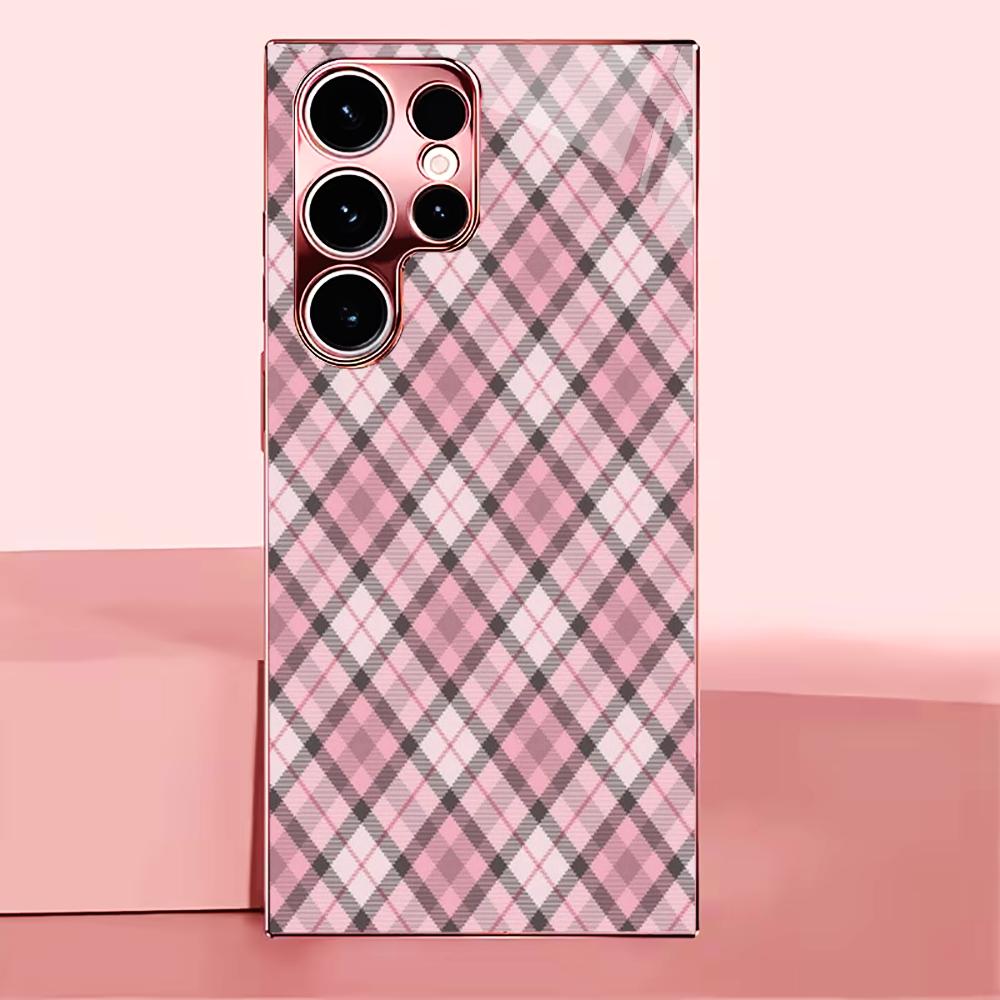 

New Madam s fabric Madam pink Glass PhoneCase for Samsung Galaxy S26 S25 S24 S23 S22 S21 FE Ultra Plus Dropresistant Female GalaxyS25