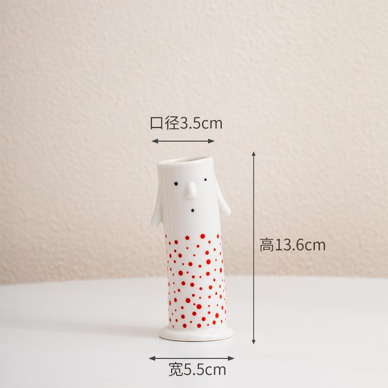 

Ceramic Vase Cartoon Handmade Ceramic Crafts Coral Duct Family Lovely Vase Floral Arrangement Accessories Home Decoration