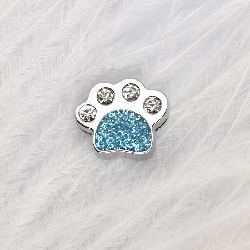110Pcs/Lot Dog Cat Paw 8mm Slide Charms For Bracelet Women Jewelry Making Connector Dog Pet Collar DIY Keychain Accessories Gift