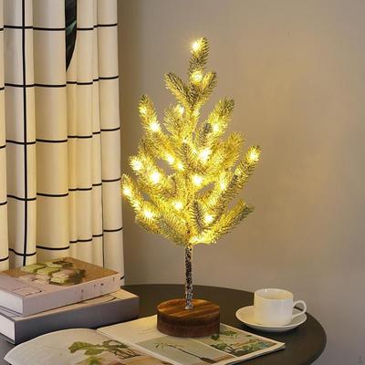 Christmas Pine Tree Light Tabletop Ornament Centerpiece Gift Lighting Fixtures Artificial Lamp