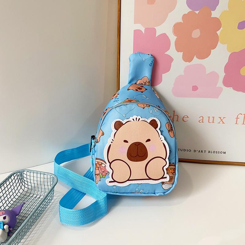 Cartoon Print Capybara Sling Shoulder Crossbody Bag Storage Chest Pack Gift