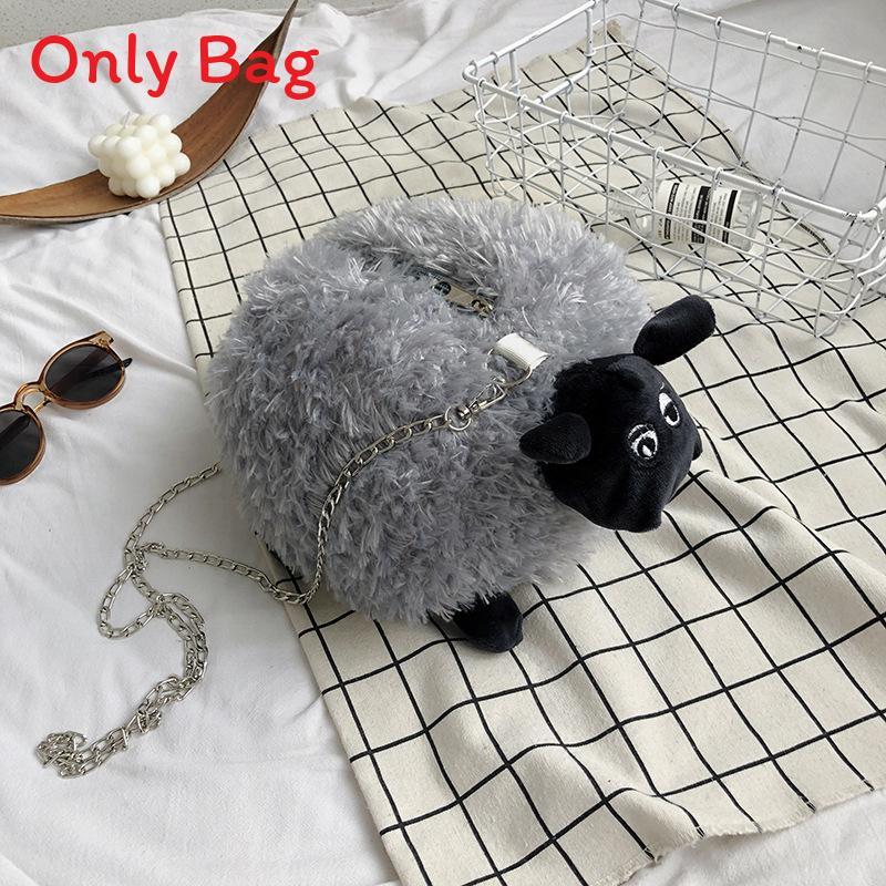 Shaun The Sheep Soft Material Streetwear Small Round Bag With Inner Storage For Girls