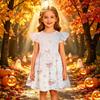 Kids Casual Halloween Printed Sleeve Dress for Party and Holiday