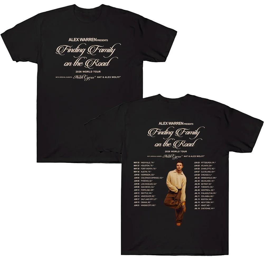 

Alex Warren Finding Family on The Road 2026 Tour T-shirts Summer High Quality Cotton Breathable Tees Fashion Women Men Clothing 4XL