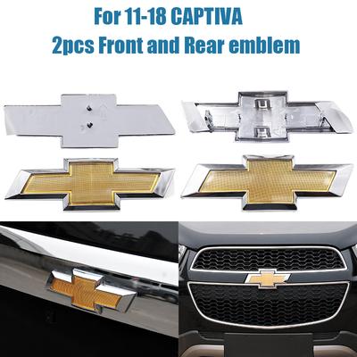 2pcs ABS Car Front and Rear Logo Front Grill Rear Bumper Tail Door Trunk Emblem Sticker Accessories For 11-18 CAPTIVA