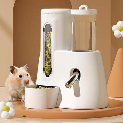 Hamster Wasserspender Kleintier Automatischer Spender Trinkwasserflasche Schalen Napf mit Futterbehälter für Meerschweinchen Ratte