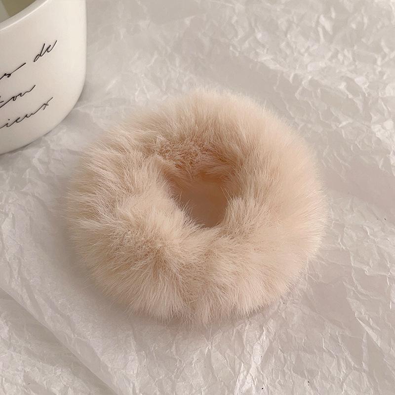 Plush Woolen Hair Tie - Women's Autumn/Winter Dopamine Style Hair Accessory