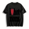 I Love Hot Moms Heart Print T-shirt Unisex Casual Trendy Top For Daily Wear And Street Style Pure Cotton T-shirt