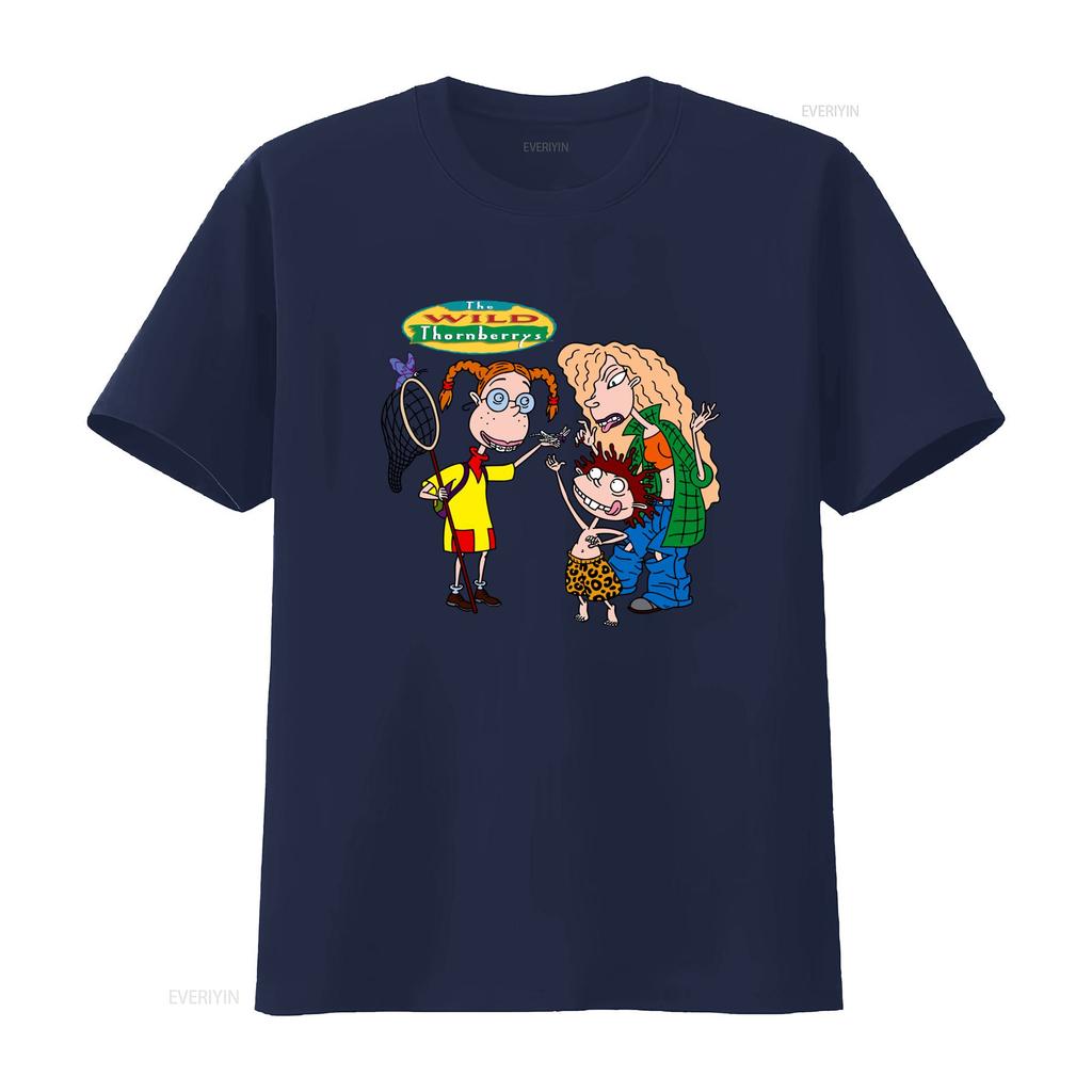 Wild Thornberrys Bugcatcher Eliza Donny And Debbie Cartoon Print T Shirt S 2Xl Light Blue vintage Washed Comfortable fashion