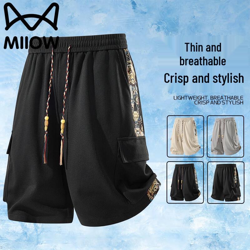 MiiOW Men s Ice-Feel Quick-Dry Casual Shorts L