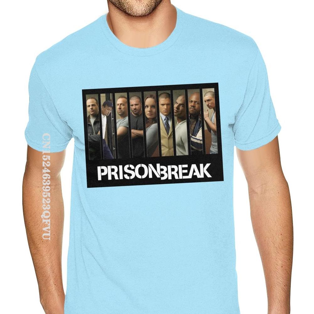 Port Prison Break Tshirt Cotton Men's Plus Size Black Tees Shirt Unique Tops T Shirt for Men Cotton Top T-shirts Custom Family