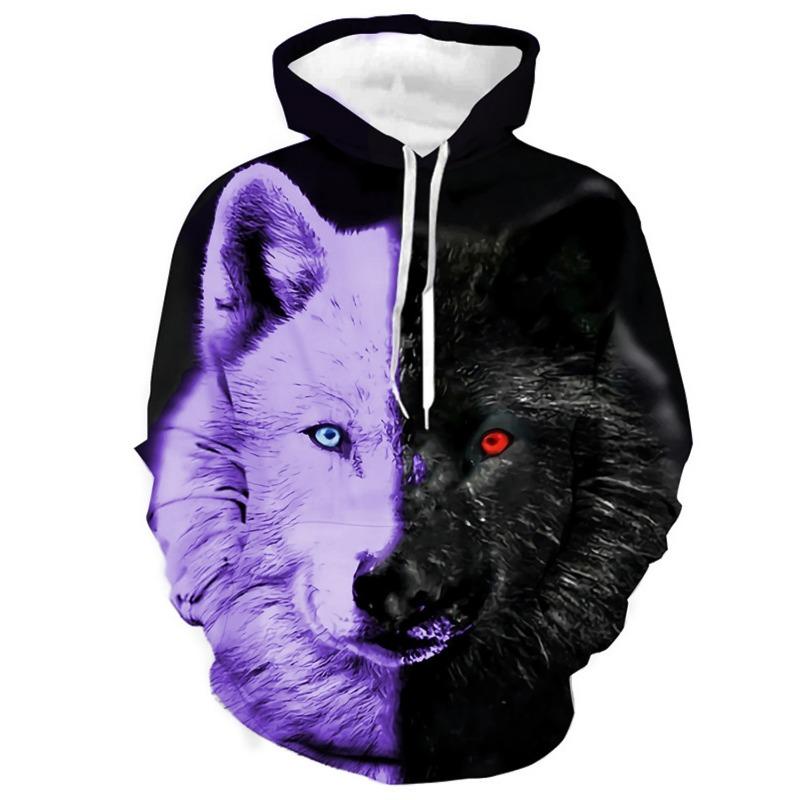 

Men s Unisex Hoodie Fashion Pullover Hoodie Sweatshirt Hooded Animal Color Block Wolf Print Daily Sports 3D Print Casual Hoodies 5XL
