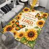 Sunflower & Butterfly Christian Carpet Non-slip Rug Suitable for Living Room and Bedroom Sofas