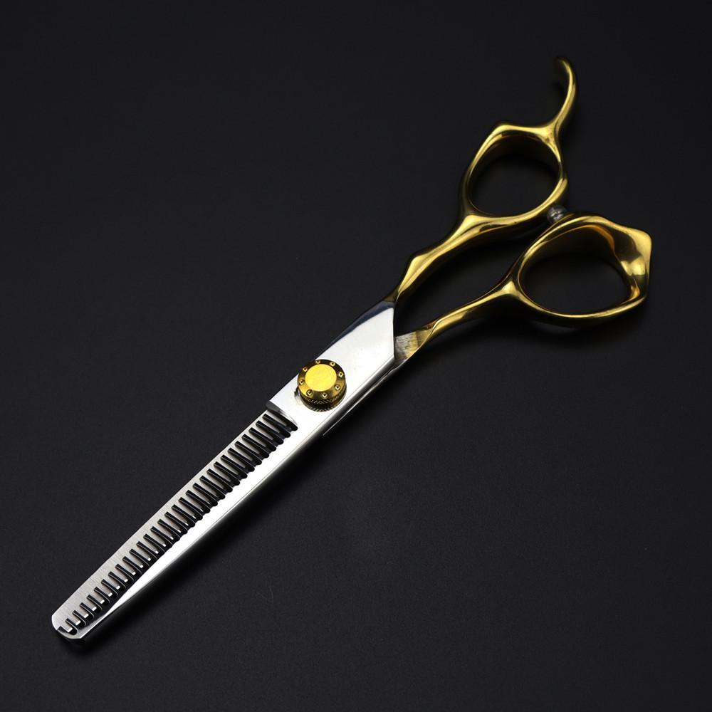 Professional 440C Steel 6 '' Scissor Gold Hair Scissors Haircut Thinning Barber Tools Cutting Shears Hairdresser Scissors