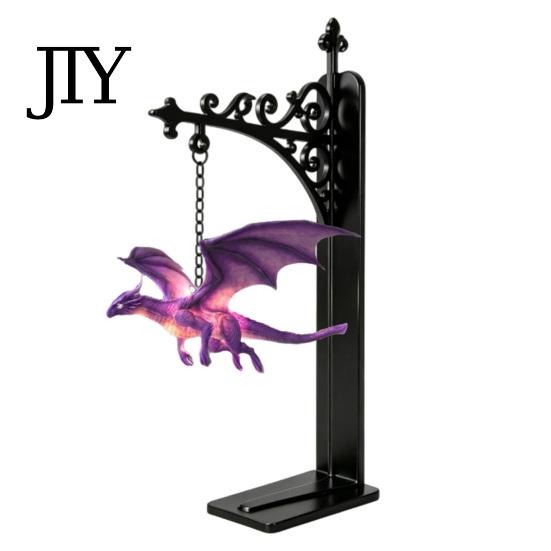 Gothic Wall Ornament Magical Flying Dragon Bookshelf Lamp, Warm Hanging Night Light, Fantasy Unique Holiday Souvenir Reading Nook Decor, Gift A