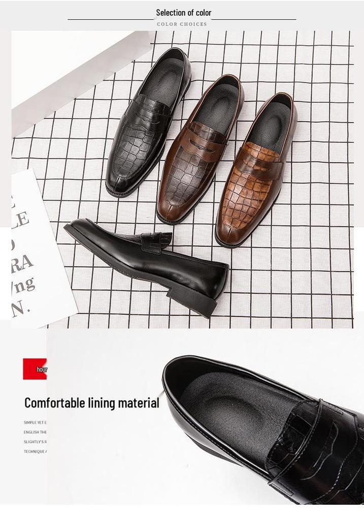 Men's British Style Leather Loafers: Formal & Casual Slip-On Driving Shoes