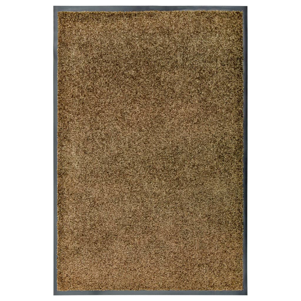 vidaXL Fußmatte Waschbar Braun 60x90 cm