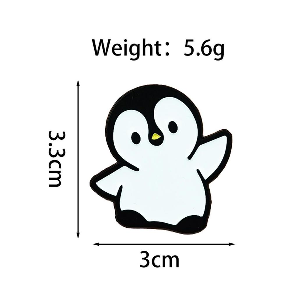 Alloy Animal Charms: Penguin & Frog Brooches for Kids' Backpacks