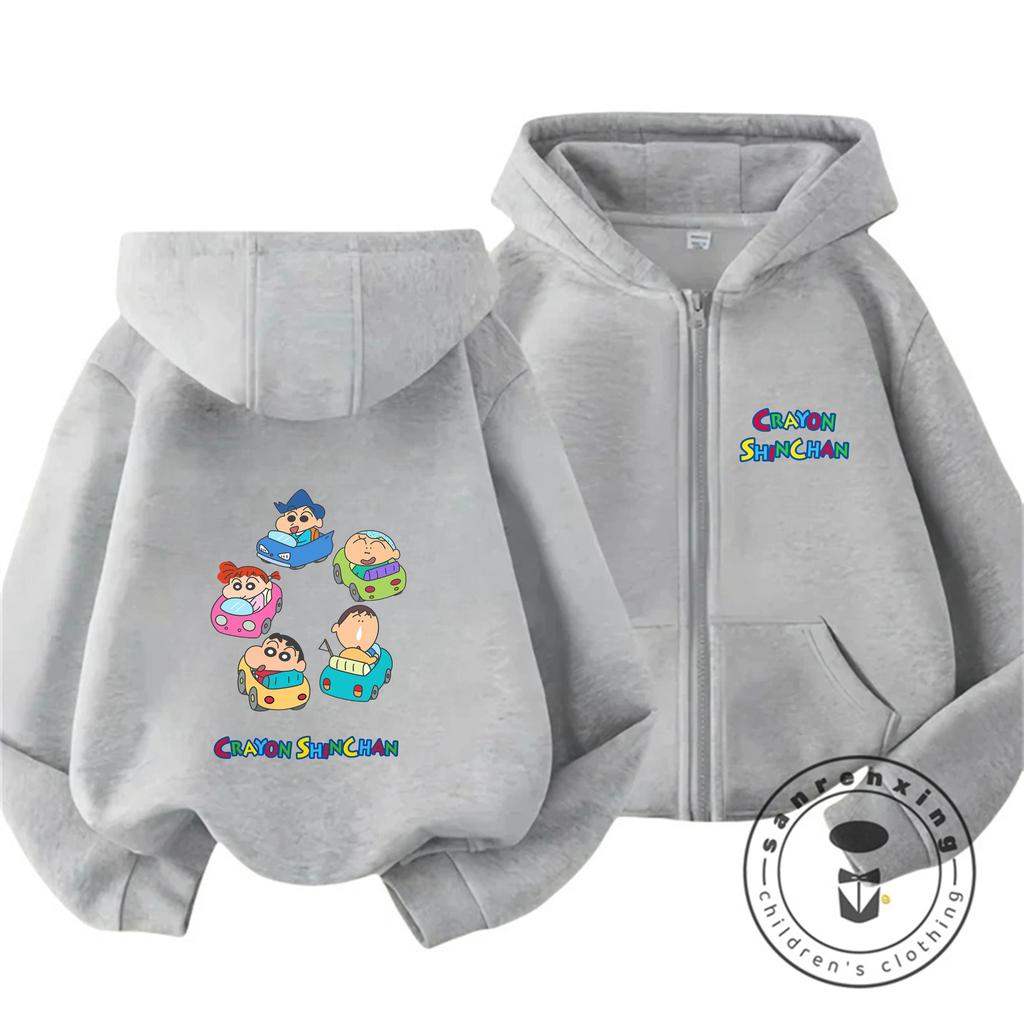 Heißes Trendiges Reißverschluss Kapuzenpullover Niedlicher Stil Winter Hoodie Für Kinder Crayon Shin Chan 3 14 Jahre