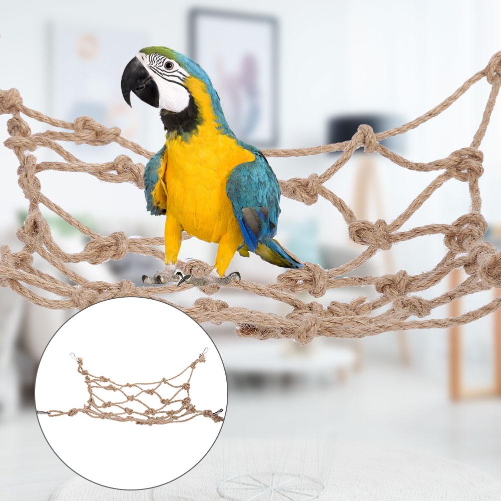 Hemp Rope Parrot Bird Climbing Net Hanging Rope Net Swing Play Rope Ladder Chew Toy (Small)