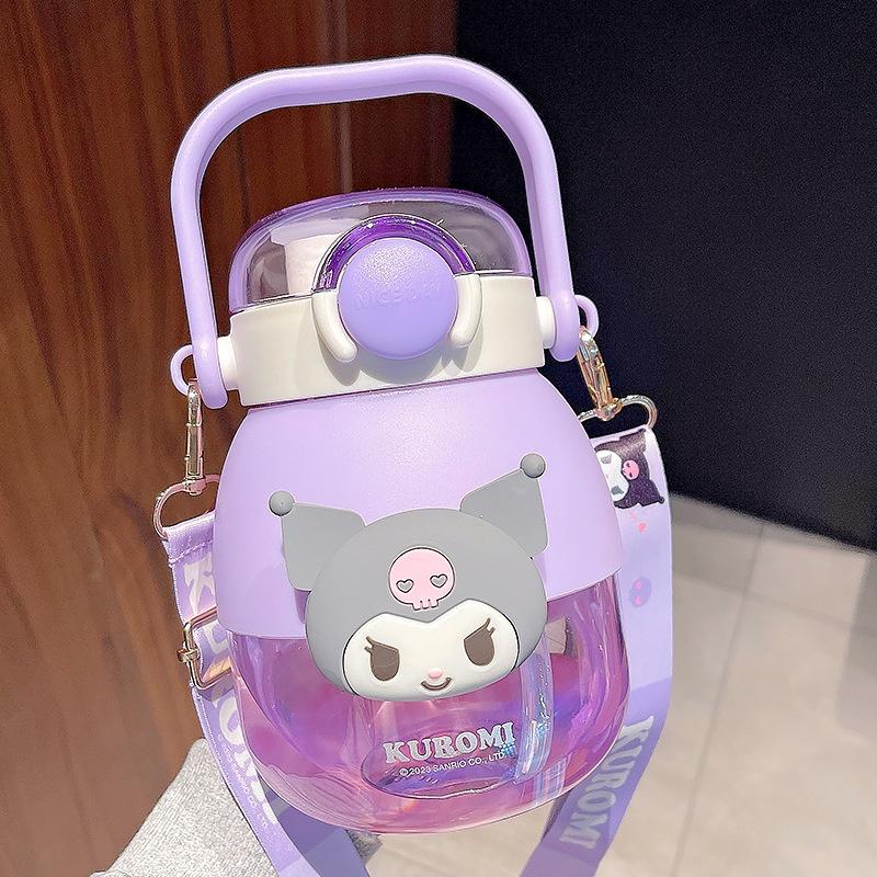 

Slo-pk-tkb Cute Cartoon Plastic Straw Cup With Dual Drinking Function Kuromi