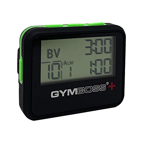 Таймер интервалов и секундомер Gymboss PLUS - Черный/Зеленый с мягким покрытием