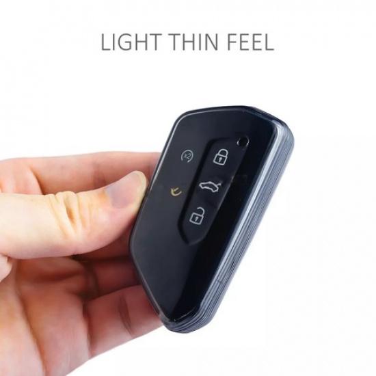 2x Black Car Key Fob Cover Case Holder For Volkswagen Golf MK8 ID.4 -2024